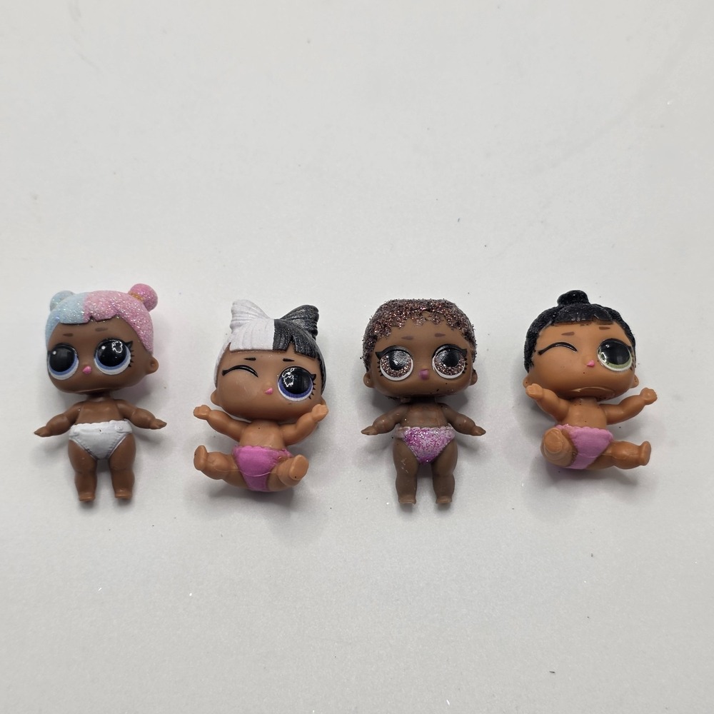 LOL Surprise Lil Sisters Doll Lot of 4 Glitter Hair Pastel Split Hair MGA‎